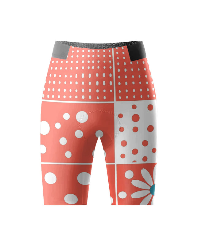 ROCKBROS Women's Heart and Daisy Patchwork Short Sleeve Cycling Set