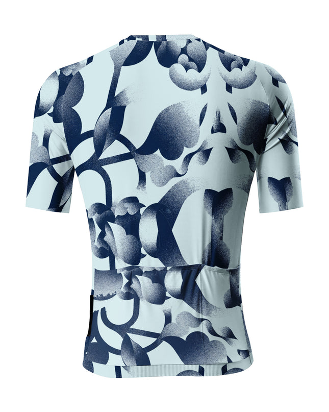 ROCKBROS Men's Sky Blue Gradient Compression Cycling Bibs
