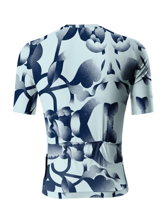ROCKBROS Men's Abstract Ink Floral Print Short Sleeve Cycling Jersey