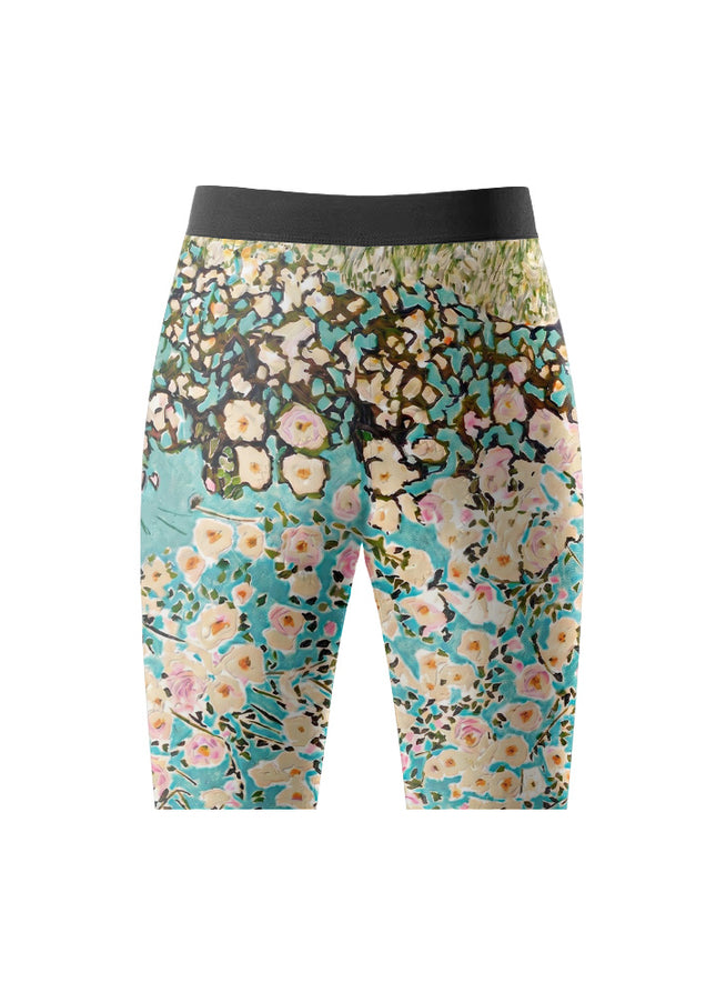 ROCKBROS Women's Impressionist Floral Compression Cycling Shorts
