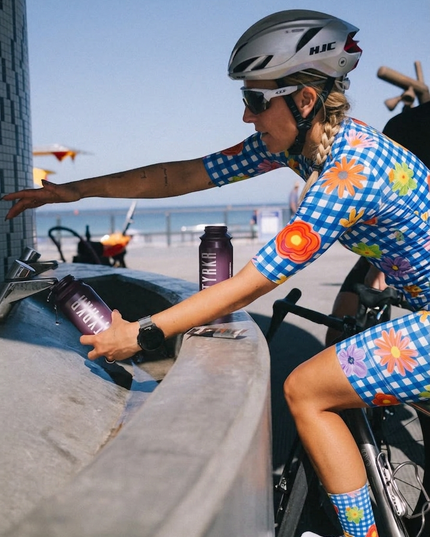 ROCKBROS Women's Gingham Floral Cycling Jersey
