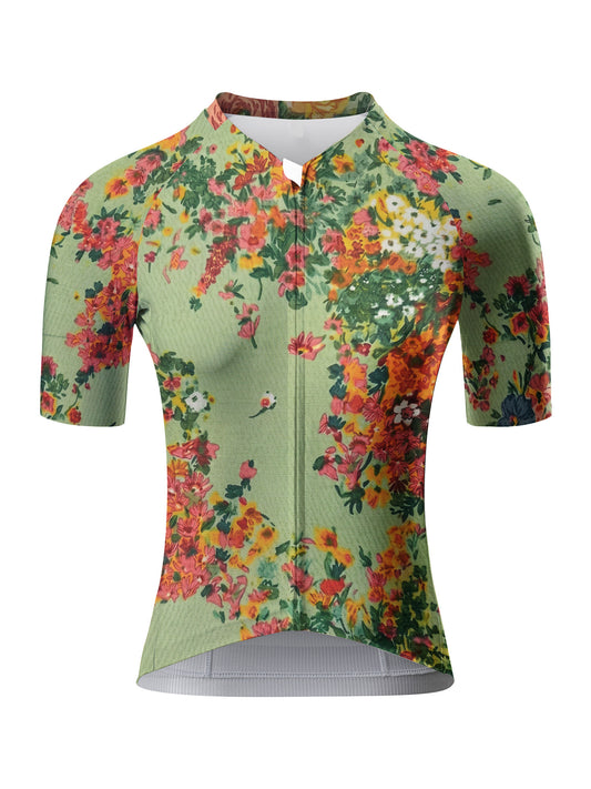 ROCKBROS Women's Vintage Floral Print Short Sleeve Cycling Jersey