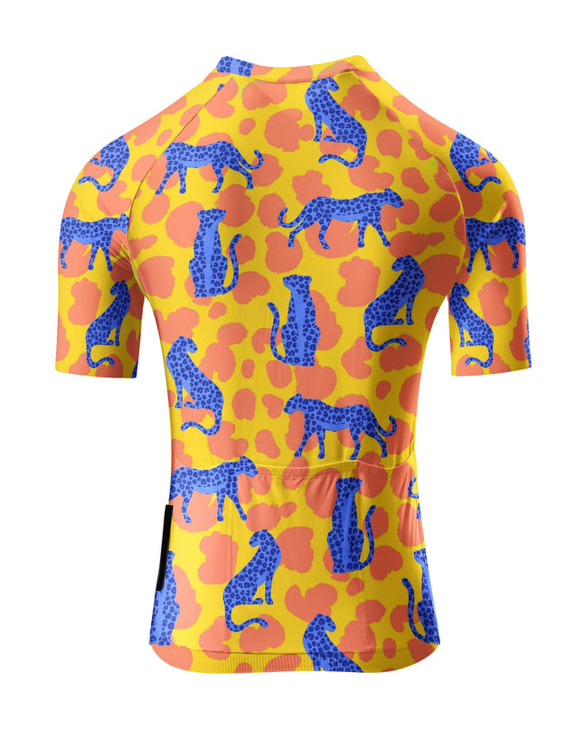 ROCKBROS Women Leopard Print Cycling Jersey Short Sleeve Breathable Bike Shirt