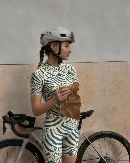 ROCKBROS Women's Hand-drawn Zebra Stripe Padded Bib Cycling Bibs