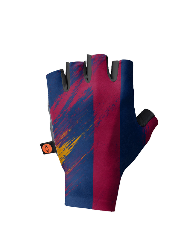 ROCKBROS Abstract Striped Graphic Navy Burgundy Performance Gloves