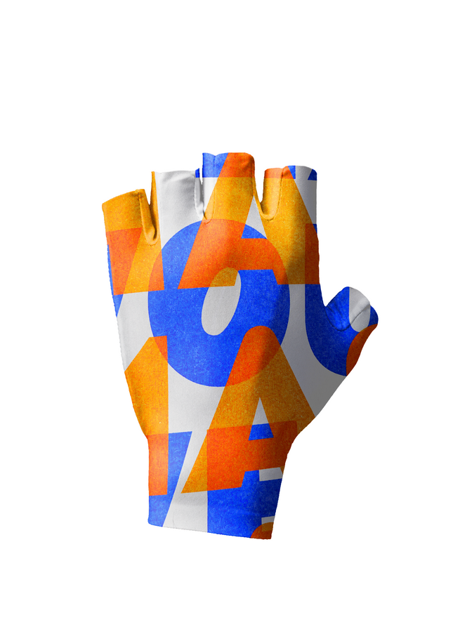 ROCKBROS Bold Geo Graphic Orange Blue Performance Gloves