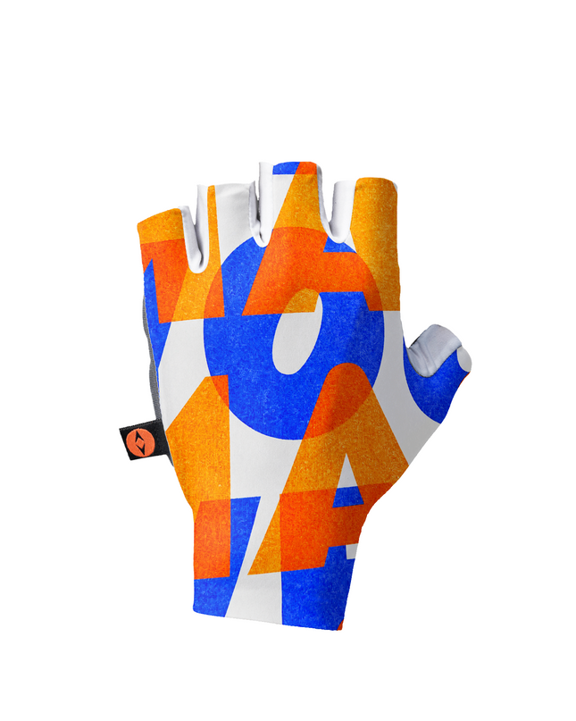 ROCKBROS Bold Geo Graphic Orange Blue Performance Gloves