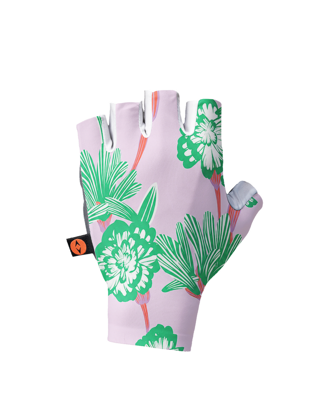 ROCKBROS Tropical Bloom Graphic Lavender Green Performance Gloves