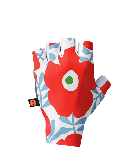 ROCKBROS Retro Poppy Graphic Red White Performance Gloves