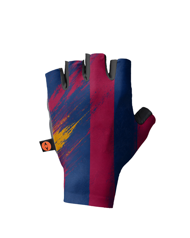 ROCKBROS Abstract Striped Graphic Navy Burgundy Performance Gloves