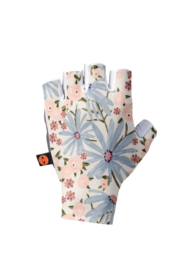 ROCKBROS Pastel Daisy Graphic White Blue Performance Gloves
