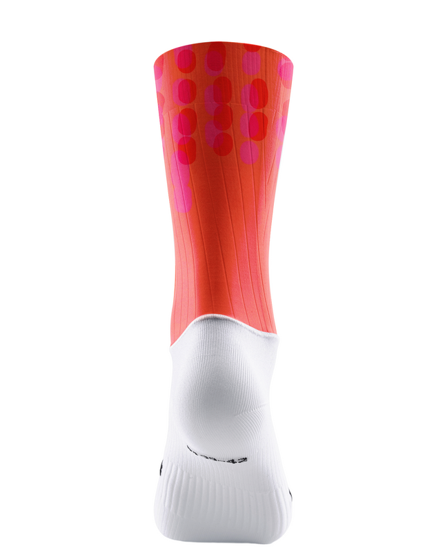 ROCKBROS Women's Vibrant Gradient Orange Pink Abstract Vertical Print Padded Bib Cycling Bibs