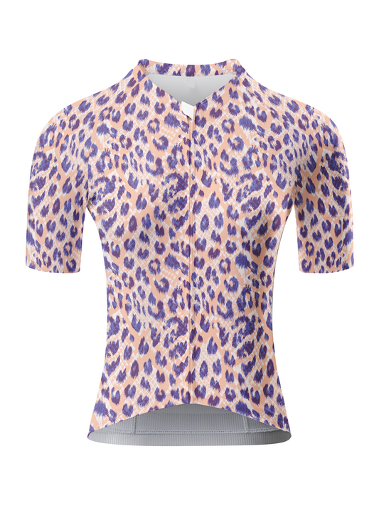 ROCKBROS Women's Gilded Safari All-Weather Gold-Textured Leopard Pro Jersey
