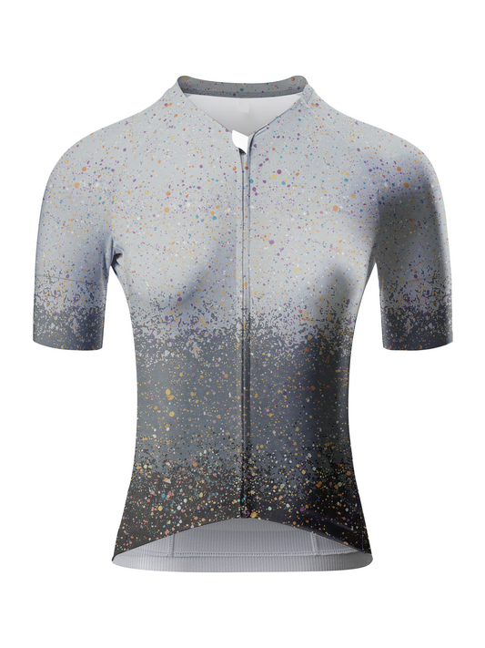 RockBros Women's Grey Ombre & Multi-Color Paint Splatter Cycling Jersey