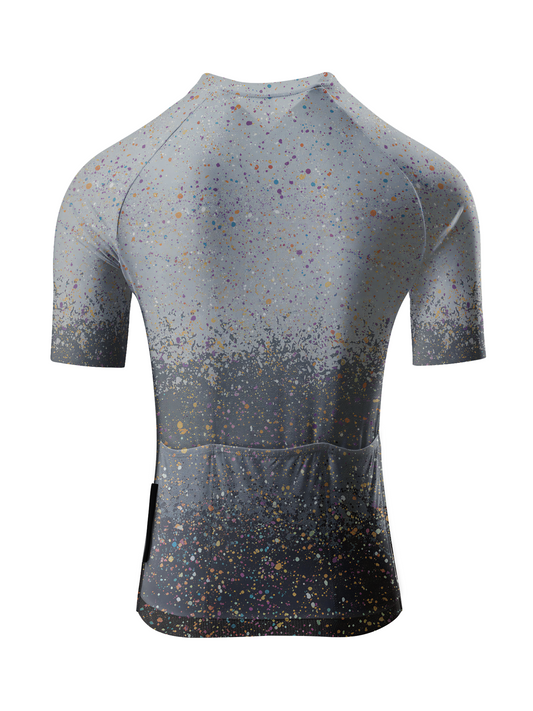 RockBros Women's Grey Ombre & Multi-Color Paint Splatter Cycling Jersey