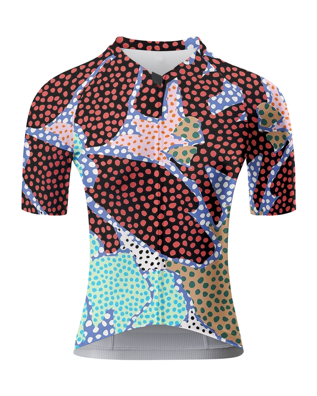 ROCKBROS Women's Polka-Dot Phantasm All-Weather Artistic Patchwork Pro Jersey
