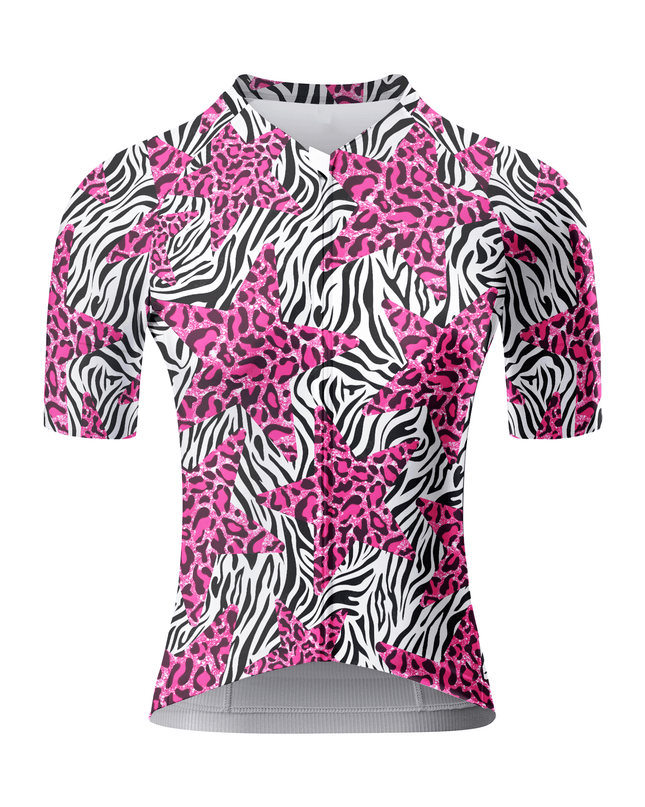 ROCKBROS Women's Zebra-Leopard Hybrid All-Weather Pro Aero Jersey