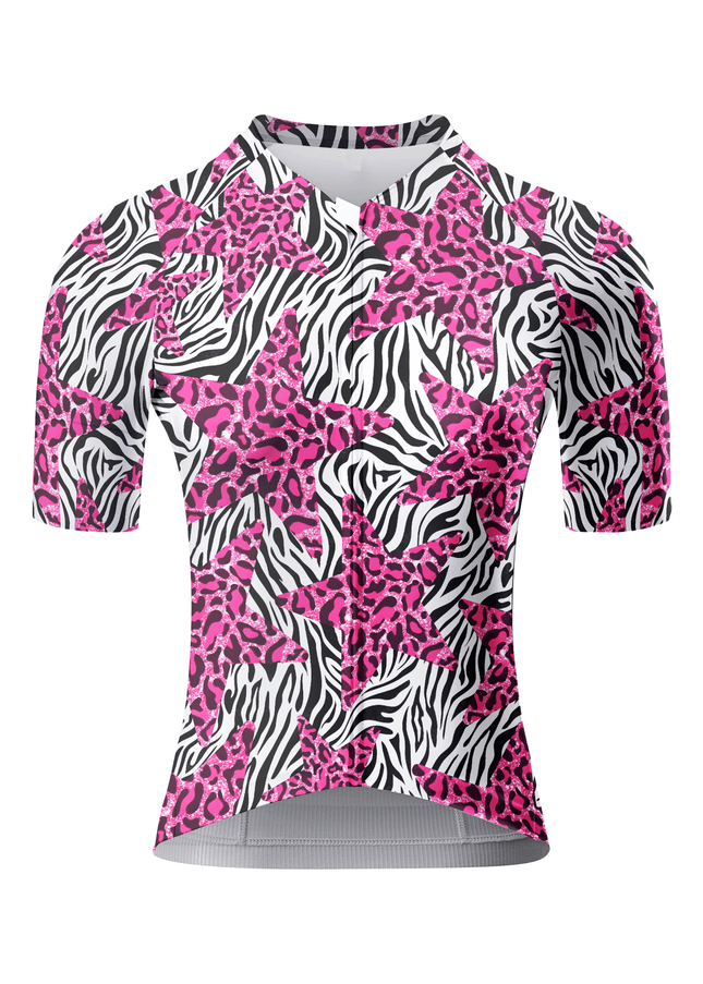 ROCKBROS Women's Zebra-Leopard Hybrid All-Weather Pro Aero Jersey