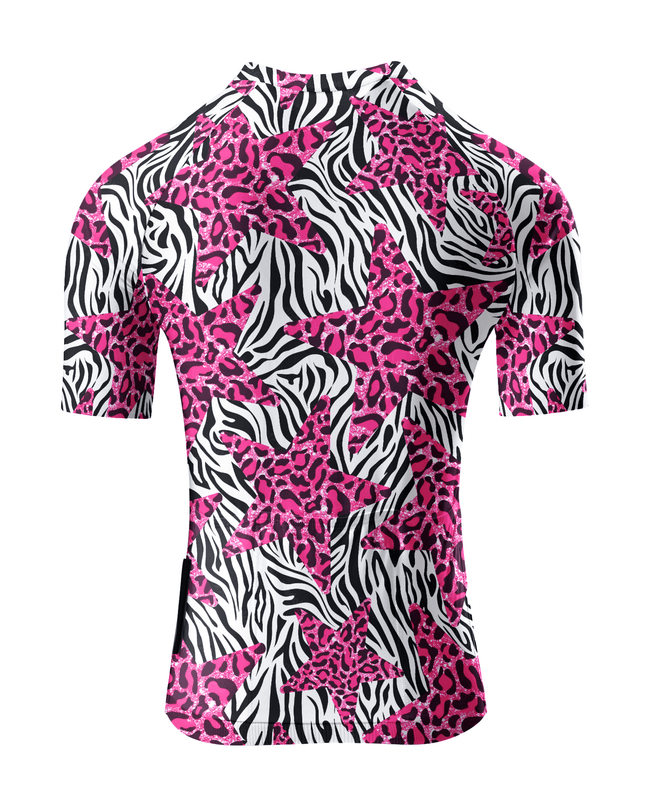 ROCKBROS Women's Zebra-Leopard Hybrid All-Weather Pro Aero Jersey