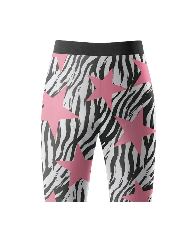 ROCKBROS Women's Pink Starburst All-Weather Zebra-Pop Pro Bib Shorts