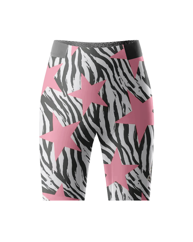 ROCKBROS Women's Pink Starburst All-Weather Zebra-Pop Pro Bib Shorts