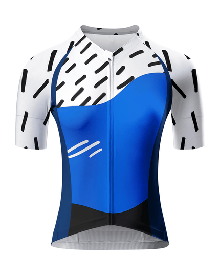 ROCKBROS Women's Cobalt Wave Abstract Dash Cycling Jersey