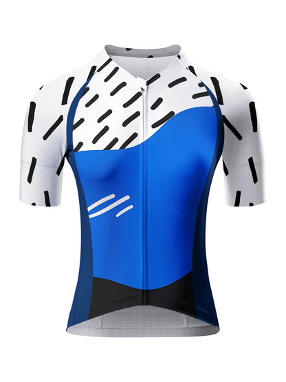 ROCKBROS Women's Cobalt Wave Abstract Dash Cycling Jersey