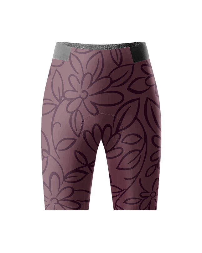 ROCKBROS Women's Berry Floral Outline Comfort Cycling Shorts