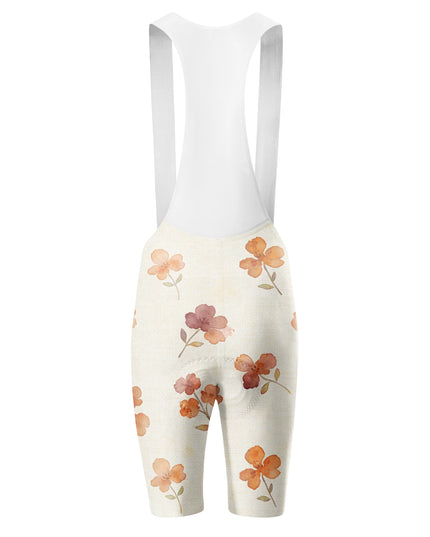 ROCKBROS Women Watercolor Orange Floral Padded Cycling Bib Shorts