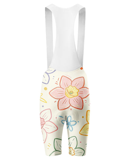 ROCKBROS Women Hand-Drawn Daffodil Print Short Sleeve Cycling Set