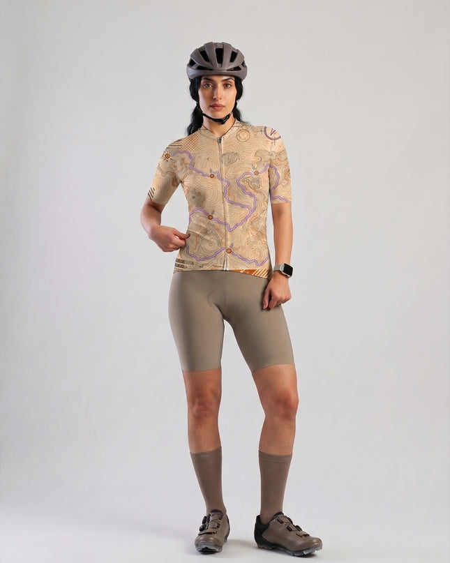 ROCKBROS Women's Cartographic Heritage Contour Seamless Cycling Shorts