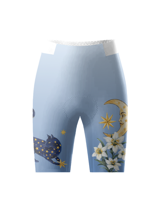 ROCKBROS Women’s Starry Night Cat & Lunar Lily Cycling Bib Shorts