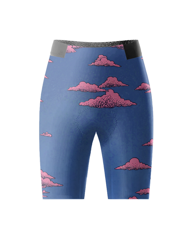 ROCKBROS Women's Dreamy Pink Cloud & Midnight Blue Performance Cycling Shorts