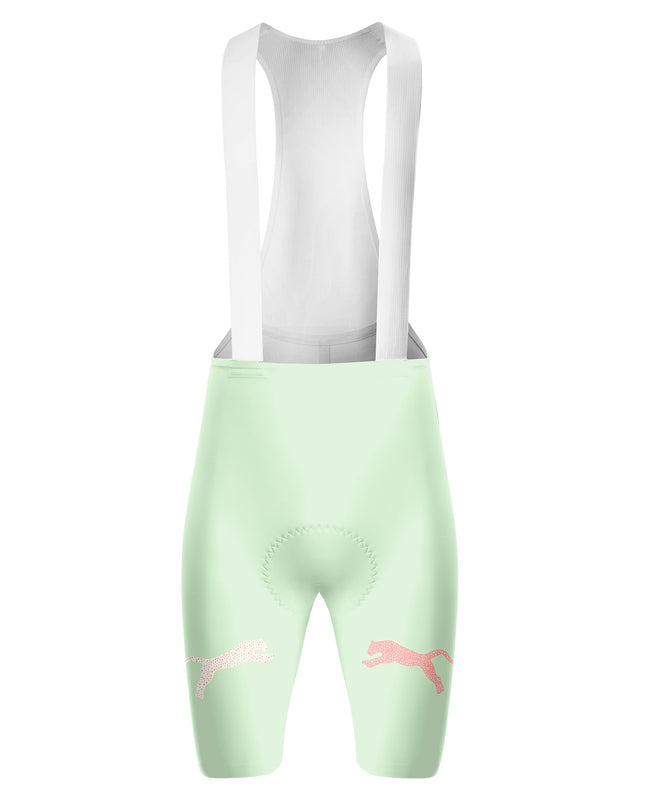 ROCKBROS Women's Mint Green Leopard Padded Bib Cycling Bibs