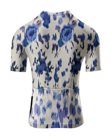 ROCKBROS Women's Blue Ikat Print Short Sleeve Cycling Jersey