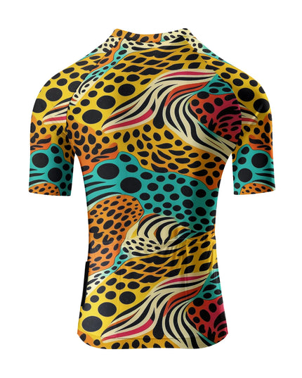 ROCKBROS Women's Vibrant Leopard Print Short Sleeve Cycling Jersey