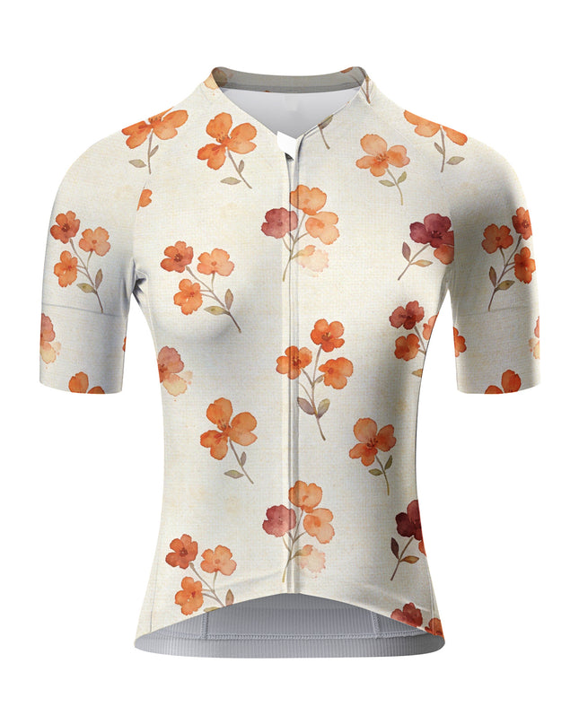 ROCKBROS Women Watercolor Orange Floral Padded Cycling Bib Shorts