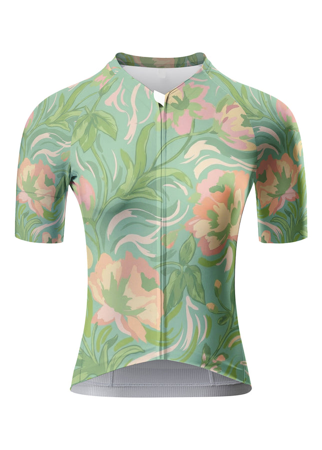ROCKBROS Women's Navy Blue Floral Print Short Sleeve Cycling Set