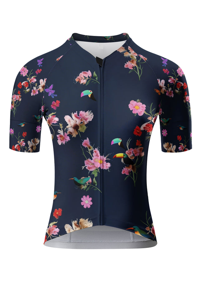 ROCKBROS Women's Tropical Floral & Bird Print Short Sleeve Cycling Set
