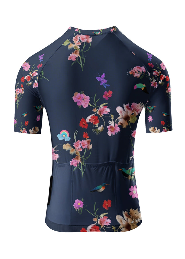 ROCKBROS Women's Tropical Floral & Bird Print Short Sleeve Cycling Set