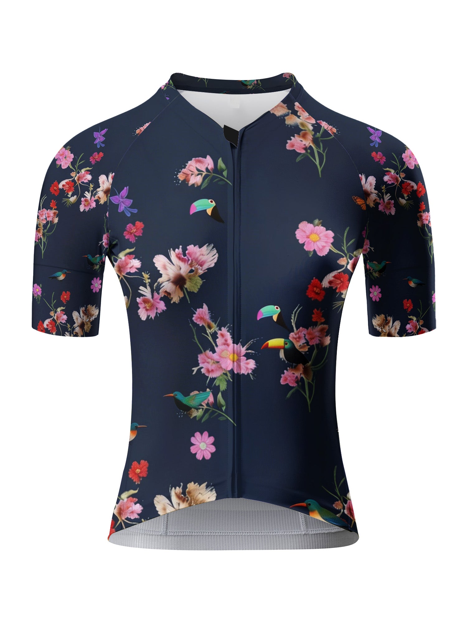 ROCKBROS Women's Tropical Floral & Bird Print Short Sleeve Cycling Jersey