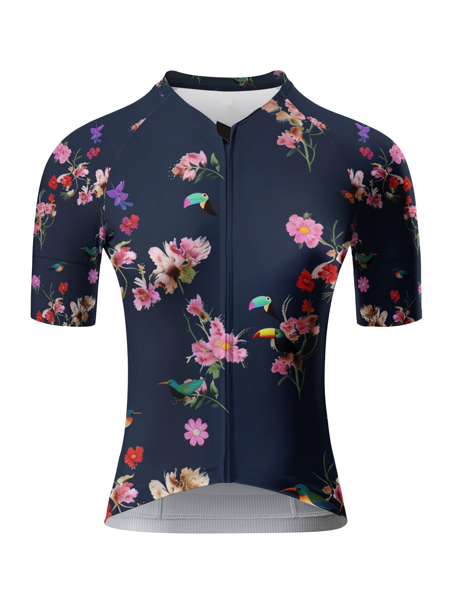ROCKBROS Women's Tropical Floral & Bird Print Short Sleeve Cycling Jersey