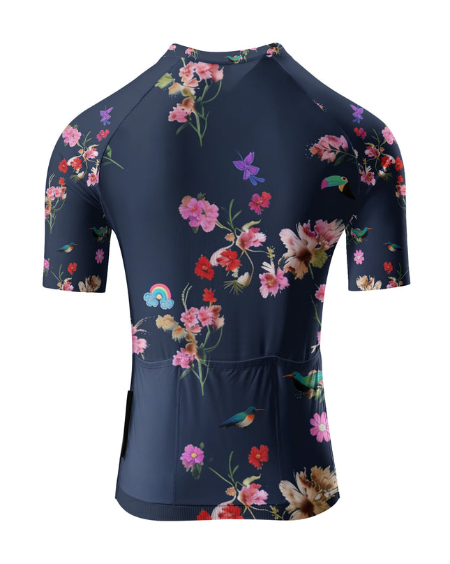 ROCKBROS Women's Tropical Floral & Bird Print Short Sleeve Cycling Jersey