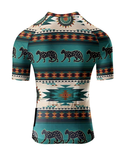 ROCKBROS Women's Western Leopard Print Cycling Jersey