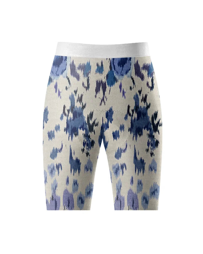 ROCKBROS Women's Blue Ikat Print Padded Compression Cycling Shorts