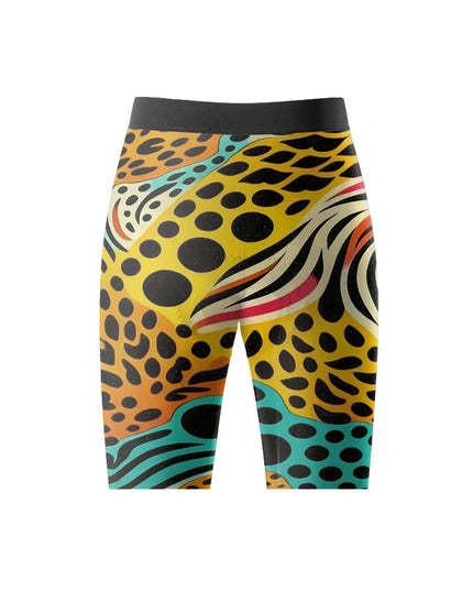 ROCKBROS Women's Colorful Leopard Print Padded Cycling Shorts