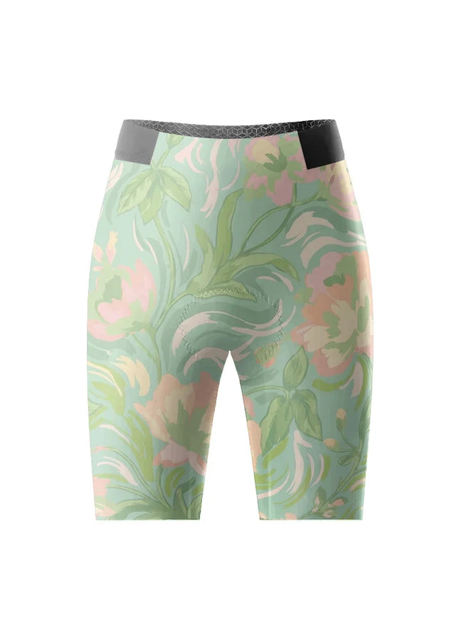ROCKBROS Women's Vintage Floral Print Padded Cycling Shorts
