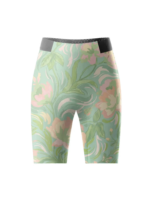 ROCKBROS Women's Vintage Floral Print Padded Cycling Shorts