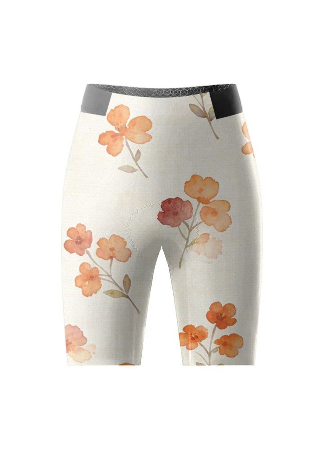 ROCKBROS Women Watercolor Orange Floral Short Sleeve Cycling Set