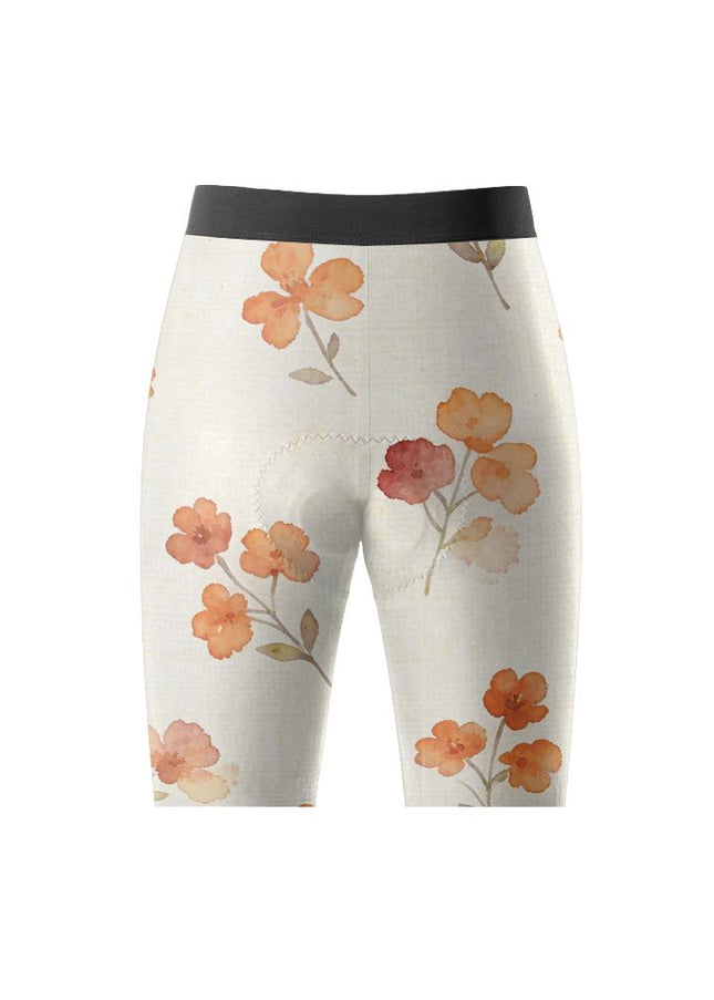 ROCKBROS Women Watercolor Orange Floral Short Sleeve Cycling Set